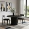 Homeroots 52" Black Solid Wood Pedestal Base Round Top Dining Table 721033 - alternate 5