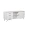 Homeroots 64in White Mahogany Solid Wood Enclosed and Open Storage TV Stand 404263 - alternate 4