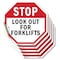 Signmission Stop Look Out for Forklifts, 4 inch X 4 inch, Vinyl Decal, 5PK OC-D-5PACK-4-57 - alternate 1