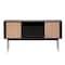 Homeroots 59in Black And Natural Wood Two Drawer Sideboard with Two Sliding Doors 544712 - alternate 8