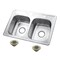 Kingston Brass 33-Inch Stainless Steel Self-Rimming Double Bowl Drop-In Kitchen Sink, 4-Hole with Strainer KGKTD332268 - alternate 1