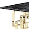 Homeroots 79" Black and Gold Marble and Metal Double Pedestal Base Dining Table 602329 - alternate 7