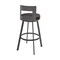 Armen Living Flynn 30in Swivel Bar Stool in Brown Metal with Brown Faux Leather LCFLBAJVCHO30 - alternate 6