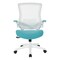 Office Star Products Ventilated Seating White Screen Back Manager's Chair, Linen Turquoise EM60926WH-F28 - alternate 6