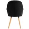 Elama 2 Piece Fabric Tufted Chair in Black with Wooden Legs ELM-793-BLK - alternate 9