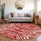Homeroots 8' Red And Ivory Round Animal Print Washable Indoor Outdoor Area Rug 600650 - alternate 7