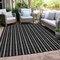 Homeroots 3' X 5' Black And Ivory Striped Washable Indoor Outdoor Area Rug 595847 - alternate 7