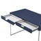 Homeroots 45" Navy Blue and Silver Wood and Stainless Steel Writing Desk With Two Drawers 543810 - alternate 6