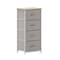 Flash Furniture Harris 4 Drawer Vertical Storage Dresser with White Cast Iron Frame, Oak Wood Top and Beige Easy Pu WX-5L203L-W-WH-BG-GG - alternate 1