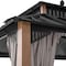 Sunjoy Kingston 14x12 Gazebo, Steel Hardtop Gazebo with Curtain and Netting - Woodgrain Aluminum Posts A10204366000 - alternate 7