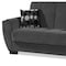 Homeroots 93" Dark Gray Chenille Sleeper Sofa And Toss Pillows With Brown Legs 607079 - alternate 6
