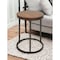 Homeroots 24" Black And Wood Brown Wood And Iron Round End Table 493254 - alternate 4