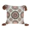 Homeroots 18" Red and White Floral Cotton Throw Pillow With Embroidery, Tassels 529193 - alternate 4