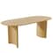 Homeroots 67" Natural Solid Wood Double Pedestal Base Oval Dining Table 721148 - alternate 1