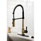Kingston Brass Single-Handle Deck-Mount Pre-Rinse Kitchen Faucet, Brushed Brass/Matte Black LS877CTLBBMB - alternate 3