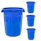 Magnum Tool 55 Gallon Trash Can, High-Vis Blue, Construction Grade, Heavy Duty Plastic, 4PK CMTC-C000-55B04 - alternate 1