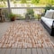 Homeroots 10' X 14' Terra Cotta Tan And Ivory Abstract Washable Indoor Outdoor Area Rug 602538 - alternate 5