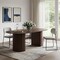Homeroots 86" Walnut Solid Wood Double Pedestal Base Oval Dining Table 720696 - alternate 4