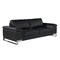 Homeroots 90" Black Italian Leather Solid Wood Sofa 720447 - alternate 6