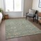 Homeroots 9' X 12' Artichoke Green Ivory And Coral Floral Washable Indoor Outdoor Area Rug 604765 - alternate 7