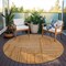 Homeroots 8' Copper And Ivory Round Geometric Washable Indoor Outdoor Area Rug 600854 - alternate 9
