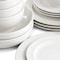 Elama Nikki 18 Piece Ribbed White Porcelain Dinnerware and Serving Bowl Set ELM-NIKKI-18 - alternate 7