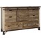 Homeroots 62" Brown Solid Wood Six Drawer Triple Dresser 524541 - alternate 7