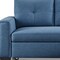 Homeroots 92" Blue Polyester Blend Convertible Futon Sleeper Sofa With Black Legs 544957 - alternate 7
