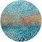 Homeroots 8' Blue Terra Cotta And Black Round Abstract Washable Indoor Outdoor Area Rug 603085 - alternate 8