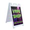 Signmission Vape Shop Lowest Prices Around, A-Frame & 2 Decals Installed, Heavy-Duty Plastic Frame SBHD-D-2436-VapeShopLowestPricesAround - alternate 1
