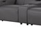 Homeroots 179" Dark Gray Top Grain Leather Reclining Metal USB Sofa 720320 - alternate 7