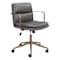 Homeroots Dark Gray and Bronze Adjustable Height Swivel Rolling Office Chair 572154 - alternate 7