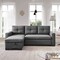 Homeroots 92" Dark Gray Polyester Blend Convertible Futon Sleeper Sofa With Black Legs 544959 - alternate 6