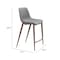 Homeroots Set of Two 26" Slate Gray and Brown Faux Leather and Steel Counter Height Bar Chairs 555683 - alternate 5
