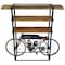 Homeroots 72" Blue And Brown Distressed Stainless Steel and Wood Three Tier Bookcase 374329 - alternate 5