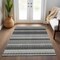 Homeroots 3' X 5' Black Striped Washable Indoor Outdoor Area Rug 576954 - alternate 7