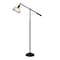 Homeroots 58" Black Swing Arm Floor Lamp With Clear Glass Dome Shade 523579 - alternate 6