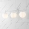 Jonathan Y Louis Parisian Globe 25" 3-Light Metal/Frosted Glass Modern Contemporary LED Vanity Light, White JYL3536D - alternate 8