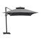 Homeroots 113in Dark Gray Polyester Rectangular Tilt Cantilever Patio Umbrella With Stand 485639 - alternate 1