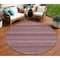 Homeroots 8' Red And Burgundy Round Striped Washable Indoor Outdoor Area Rug 610590 - alternate 1