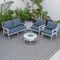 Leisuremod Walbrooke White Patio Conversation, Round Fire Pit with Slats Design & Tank Holder, Navy Blue WWS-29-24-57-31-NBU - alternate 9