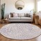 Homeroots 8' Lilac And Ivory Round Geometric Washable Indoor Outdoor Area Rug 595087 - alternate 6
