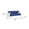 Homeroots 89" Sky Blue Polyester Convertible Futon Sleeper Sofa And Toss Pillows With Storage 607112 - alternate 8