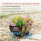 Gardenised Rustic Wood- Look Plastic Half Barrel Flower Pot Garden Planter, PK 2 QI003695 - alternate 5