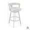 Armen Living Idris 26in Swivel Counter Stool in Black Iron with Walnut Finish and Vintage Gray Faux Leather LCIDBAGRYWA26 - alternate 8