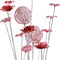Homeroots 21" Silver and Clear Metal and Faux Crystal Red Roses Bedside Lamp 568835 - alternate 5