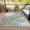 Homeroots 8' X 10' Teal Blue And Brown Abstract Washable Indoor Outdoor Area Rug 631894 - alternate 7