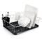 Megachef 16 Inch Chrome Plated and Plastic Counter Top Drying Dish Rack in Black DR-180 - alternate 1