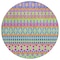 Homeroots 8' Blush Blue And Lime Green Round Quatrefoil Washable Indoor Outdoor Area Rug 583206 - alternate 6