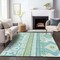 Homeroots 3' X 5' Mint Green Blue And Ivory Aztec Washable Indoor Outdoor Area Rug 598478 - alternate 5